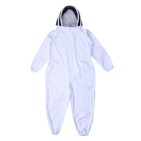 Professional Full Body Beekeeping Bee Keeping Suit with Veil Hood - Size XXL (White)