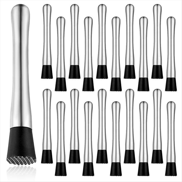 20 Piezas de Machacadores para Cócteles: Machacador de Barra de Acero Inoxidable, Triturador de Hielo para Bebidas, Accesorios para Bares en Casa.
