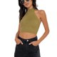 thumbnail image 3 of Txlixc Tirantes femeninos halterneck blusa casual de verano color sólido cuello alto sin mangas blusa sin espalda corta ropa callejera Txlixc  moda, 3 of 7