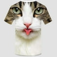 thumbnail image 3 of Patlollav Womens Plus Size Clearance,Women's Fashion 3D Cat Print Casual T-Shirts Summer Short Sleeve O-Neck Tops, 3 of 5