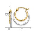 thumbnail image 4 of 14K Yellow and White Gold Double Hoop Earrings, 4 of 4