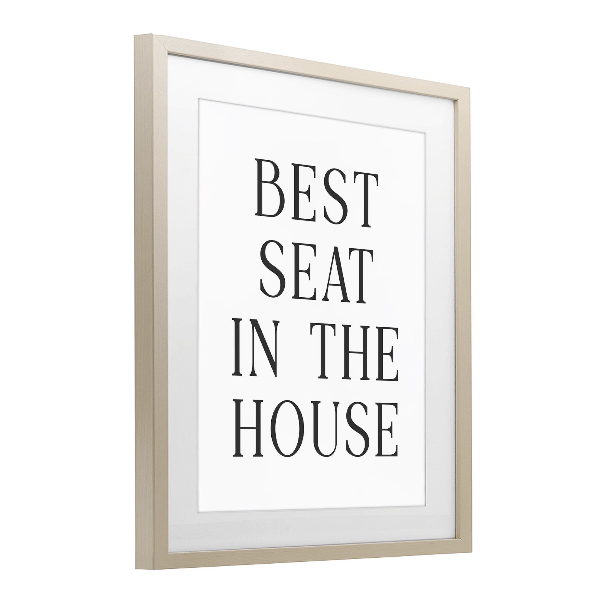 Stupell Industries Best Seat Bathroom Toilet Birch Framed Print Under Glass, design by Lettered and Lined