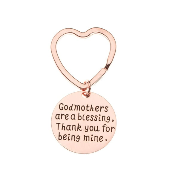 Godmother Gift, Godmother Keychain, Rose Gold Godmother Jewelry - Gift for Godmothers