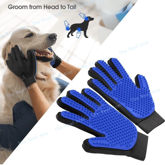 Pet Grooming Gloves Dog Hair Remover Mitt Cat Deshedding Gentle Fur Brush Glove