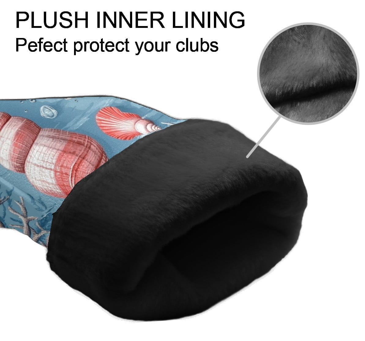 Golf Club Head Covers Pink Snail PU Leather, Waterproof for Fairway Woods Hybrids