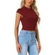 thumbnail image 4 of INSPIRAR CHIC Camisetas Básicas de Cuello Redondo para Mujeres con Mangas Cortas Sólidas Rojas XL, 4 of 6