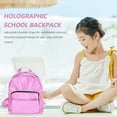thumbnail image 5 of Mochila holográfica elegante, bolso de hombro escolar holográfico para niñas (rosa), 5 of 5