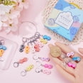 thumbnail image 3 of 1 Box 20Pcs Knitting Stitch Markers Polymer Clay Flower Beads Cute Charms Removable Locking Crochet Marker Clip on Crocheting Charms for Sewing Weaving Knitting Yarns DIY Craft Supplies for DIY, 3 of 9