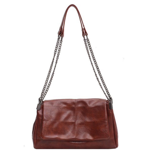 Bolso Retro de cuero suave de gran capacidad para mujer, bolso de hombro, bolso mensajero de cuero artificial para mujer,