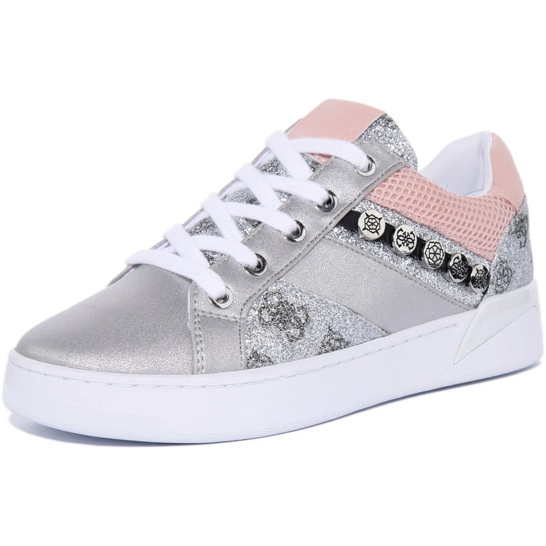 Guess silver trainers best sale