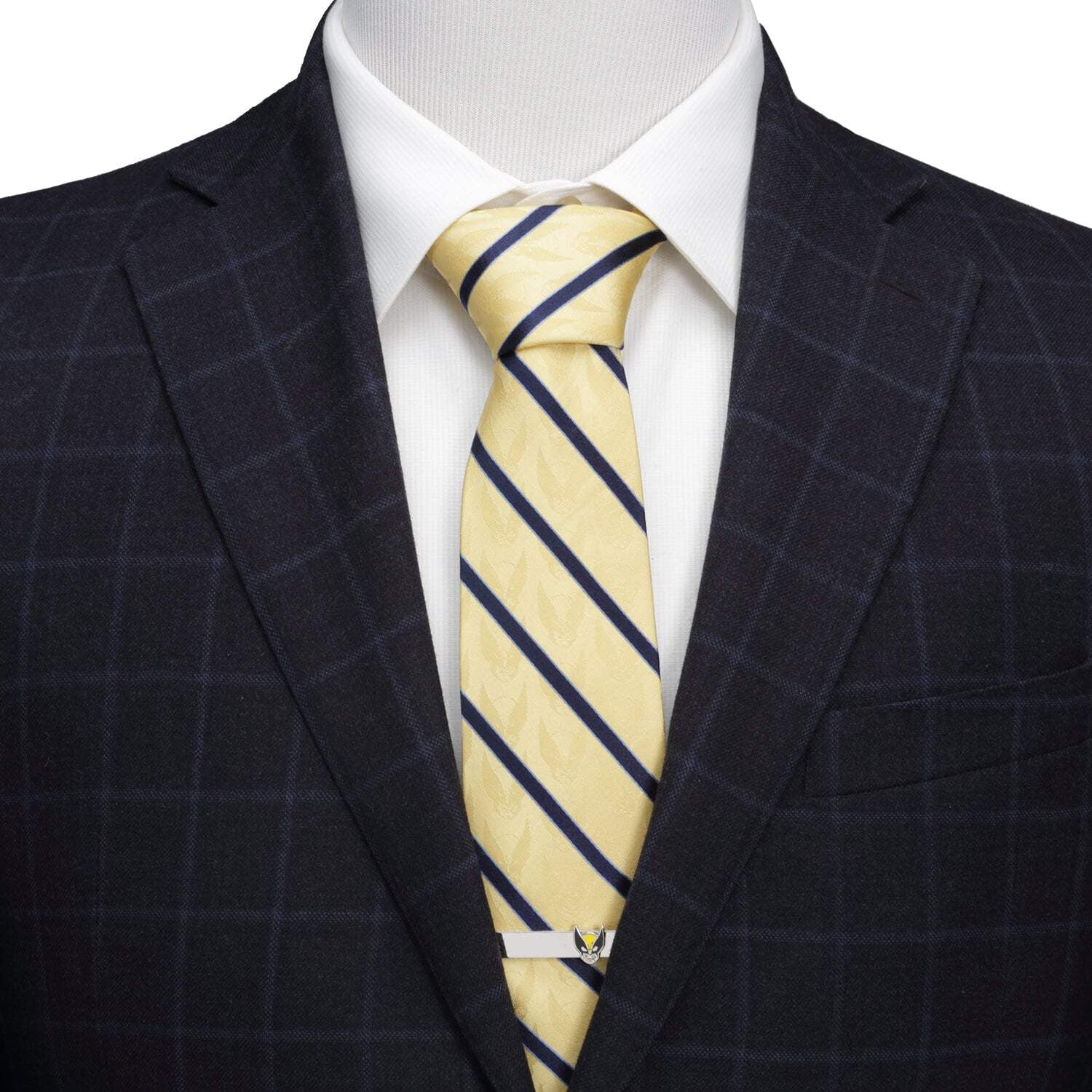 Wolverine Mask Yellow and Navy Silk Mens Tie