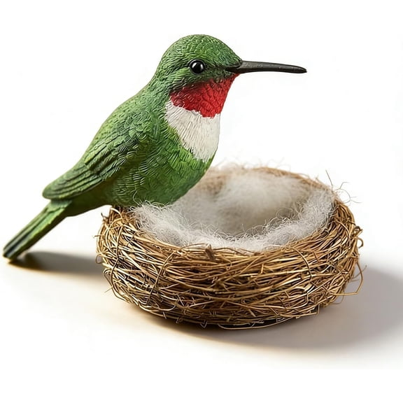 Bird Nest Figurines with Hand-Painted Birds, Resin Tabletop Statues Representing Love, Hope & New Beginnings, Home Decor & Housewarming Gift for Couples and Friends