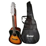 12/6 Strings Acoustic Double Neck, Double Sided Busuyi Guitar 2021 PT Sunset