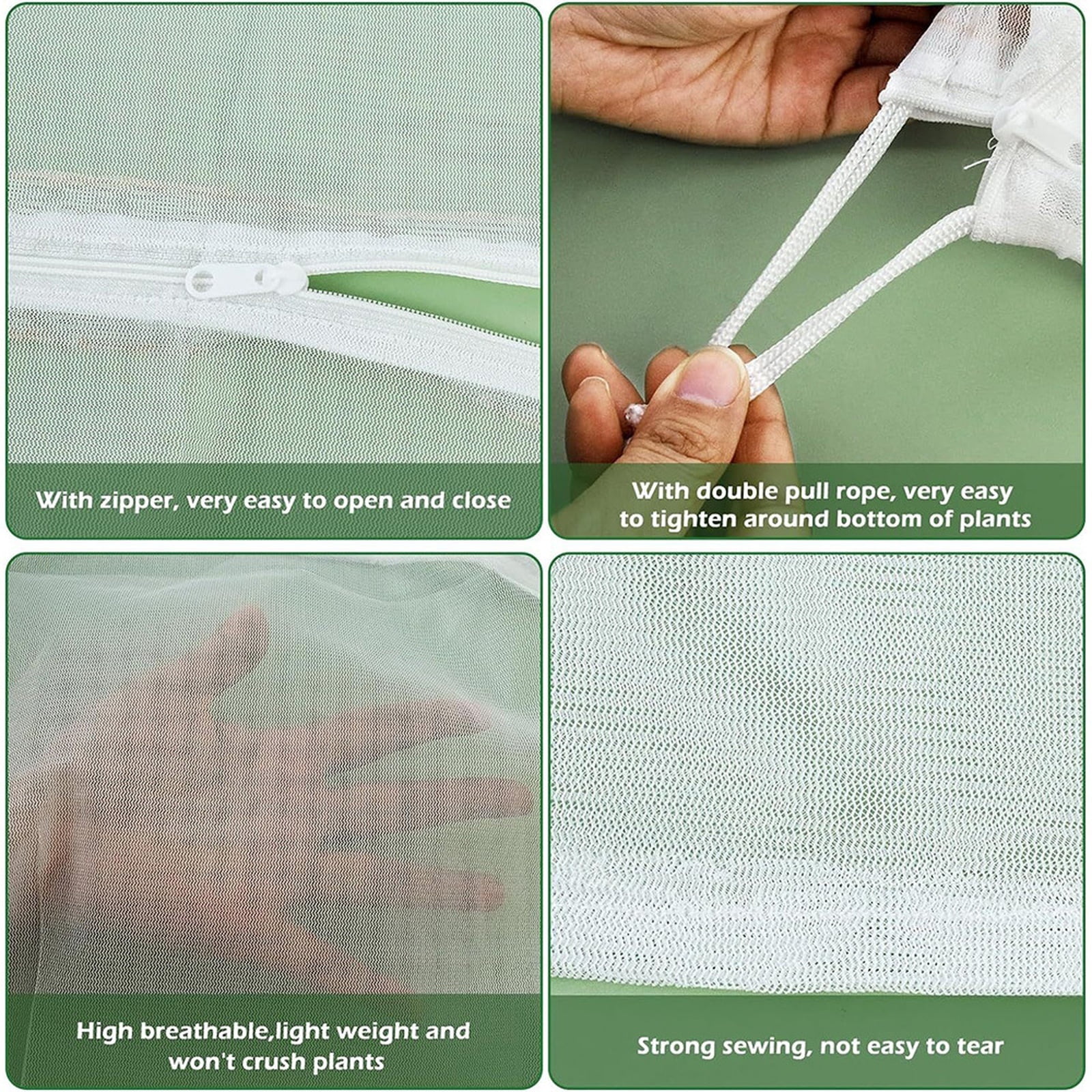SHULIN 60 Mesh Thicken Garden Netting Protection Fly Barrier, Ultra-Fine Mesh Screen Plant Covers for Raised Bed, Greenhouse Accessories – Protective Garden Netting for Vegetables & Fruits 1.8x2.2M