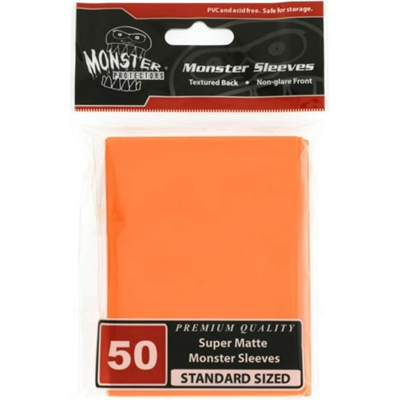 Monster Protectors Sleeves Sleeves - Standard Size Gloss - Orange (Fits MTG Magic The Gathering and Other Standard Sized Gaming Cards)