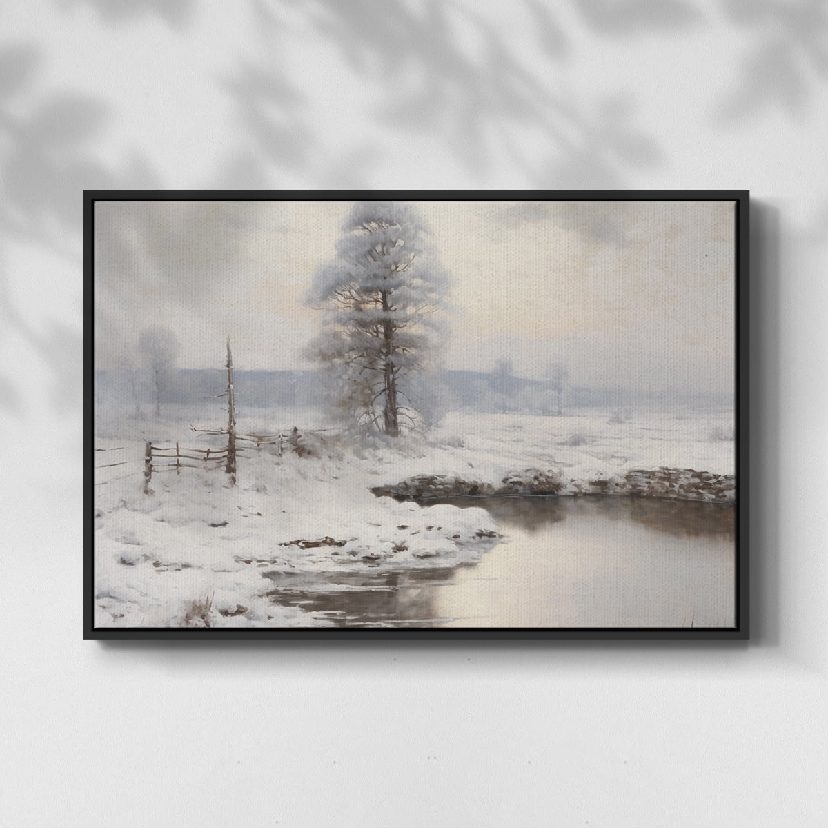 Vintage Landscape-XVI By Wexford Home Framed in Black Wood Gallery Wrapped Canvas 25 in. x 37 in.