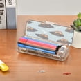 thumbnail image 7 of Plastic Pencil Box Large Capacity Pencil Boxes Clear Boxes with Snap-Tight Lid Stylish Office Supplies Storage Organizer Box Cartoon Dog Faces and Bones, 7 of 7