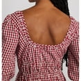 thumbnail image 5 of NJWS Women Plaid Maxi Dress Long Puff Sleeve Square Neck Flowy Boho Dress Bow Tie Smocked Fall Dresses, 5 of 5