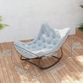 thumbnail image 3 of Outsunny Outdoor Rocking Chair, Oversized Patio Egg Chair, Grey, 3 of 10