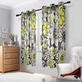 thumbnail image 2 of Yayeee Window Curtains Light Filtering 63"x42" Grommet Panel Pair Home Living Room Decor, Beige Flower Pattern, 2 of 7