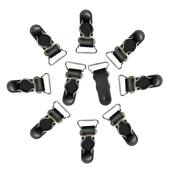 10/set Womens Garter Belt Grips Hooks Thigh Stockings Suspenders Clips Black 20mm