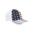 thumbnail image 1 of Rhinestone USA Theme Adjustable Strap Hat - White, 1 of 2