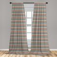 thumbnail image 5 of Ambesonne Retro Curtains, Geometric Angled Lines, Pair of 28"x63", Multicolor, 5 of 5