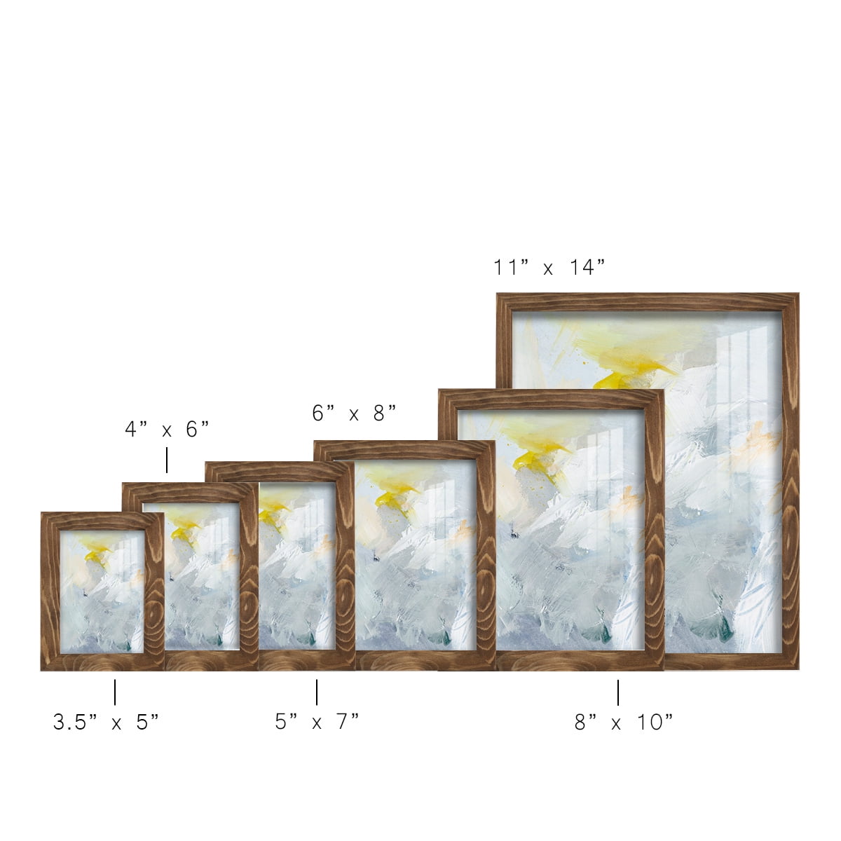 Canary and Sky II - Framed Print w/glass - Walnut