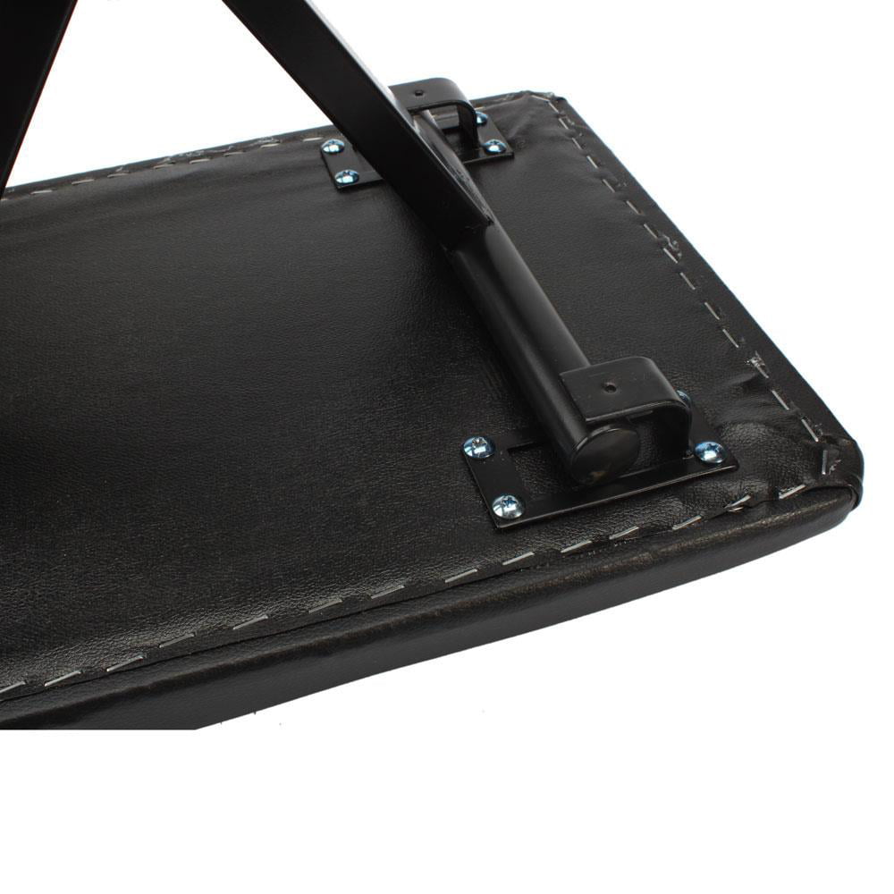 Black Adjustable Piano Keyboard Bench Leather Padded Seat Folding Stool Chair 