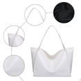 thumbnail image 6 of Stylago Women's Leather Tote Bag Casual Travel Large Shopping Shoulder Purses College Students Zipper Underarm Work Handbag White, 6 of 7