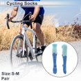 thumbnail image 2 of Calcetines de ciclismo Unique Bargains, absorción de sudor, anti-fricción, calcetines para bicicleta al aire libre, azul y verde, tamaño L-XL, unisex, 1 par, patrón de pintura al óleo, 2 of 7