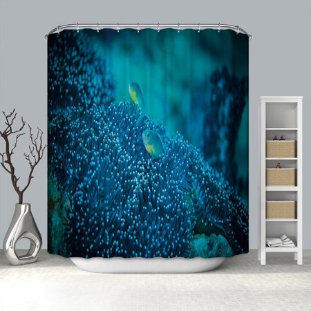 Deep Sea Shower Curtain Set Fish Shine Coral Cyan Bathroom Decor Waterproof Polyester Fabric Accessories Bath Walmart Canada