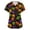 Earthy Yellow #043, variant on Women's Halloween Scrub Tops Candy Pumpkin Graphic Short Sleeve Spooky Holiday Scrubs Top Ghost Print V-Neck Horror Medical Scrub Shirts with Pockets L