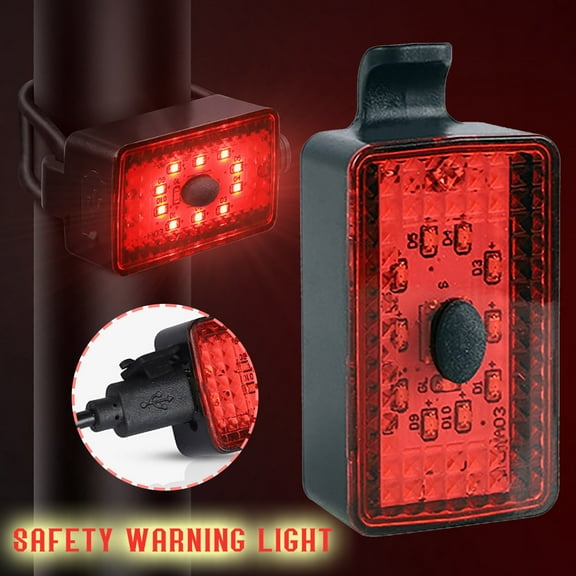 Up to 65% off!LED Bicycle Lights USB Reminder Light Bicycle Tail Light Bicycle Helmet Tail Light