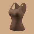 thumbnail image 2 of GA WEIHUA Womens Camisoles Tops with Built in Padded Bra Scoop Neck Seamless Tank Top Fitted Sleeveless Undershirts(Coffee,M), 2 of 9