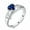 Blue, variant on Women Shape Heart Platinum Plated Blue Moissanite Mot 'S Day Ring