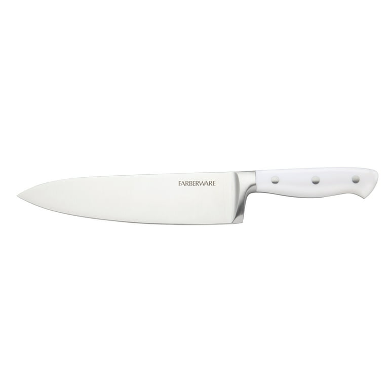 Farberware Professional 3-Piece Forged Triple Rivet Chef Knife Set Razor  Sharp Kitchen Knives White 