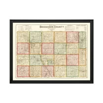 Brookings County South Dakota Art, 1897 Vintage Map of Brookings County SD History Wall Decor Gift, Old Brookings County SD Map - 24" x 18" Black Framed Print
