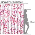 thumbnail image 2 of Extra Long Floral Shower Curtain, Colorful Botanical Flower Leaves Boho Polyester Fabric Shower Curtain with Plastic Hooks, Bathroom Decor Machine Washable Curtain 72x84 Inches, Fuchsia, 2 of 6