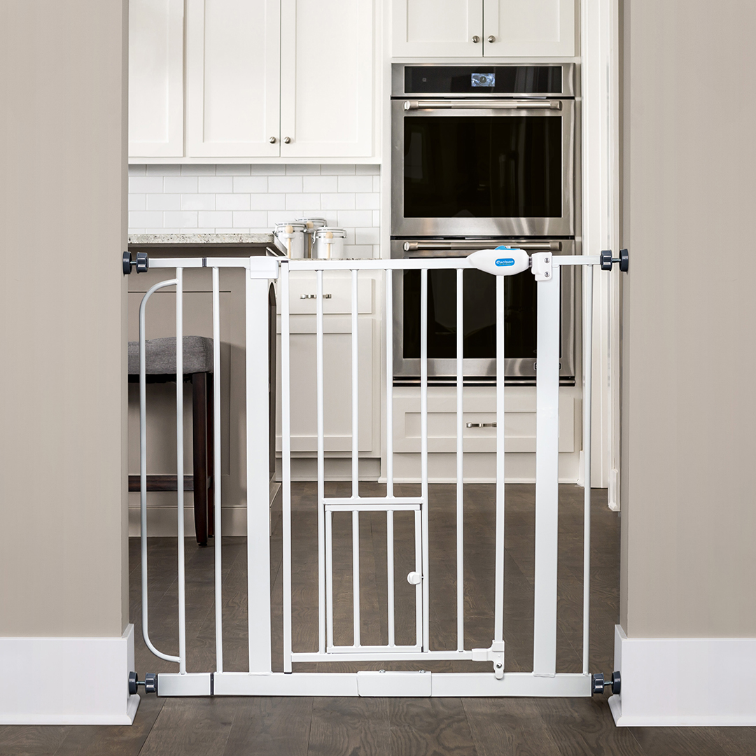 Carlson Extra Wide Walk Through Pet Gate with Small Pet Door, Pressure Mount Kit Included, Stands 30" Tall & Extends 29"-36.5" Wide - image 2 of 5