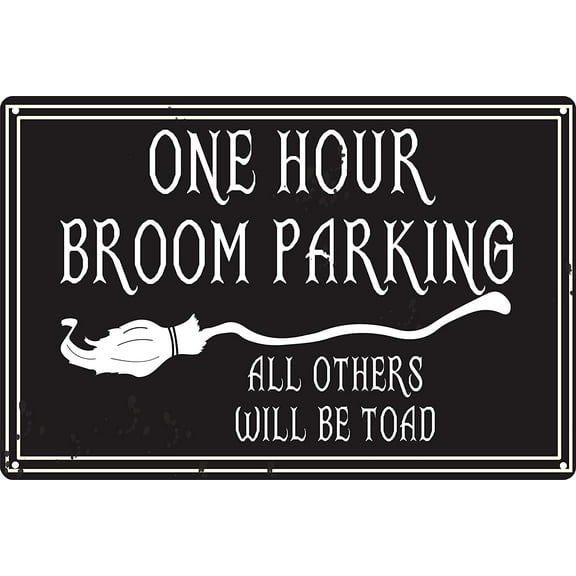 One Hour Broom Parking 12" x 8" Tin Sign
