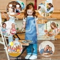 thumbnail image 6 of Blue White Tie Dye Swirl Pattern Kids Aprons for Girls and Boys,Adjustable Neck Strap Toddler Aprons for Kids Cooking Baking, 6 of 6