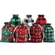 thumbnail image 2 of Nvzi 10 bolsas navideñas con cordón y estampado de copos de nieve, bolsas de lino a cuadros con diseño de búfalo, bolsas de regalo (3,93 x 5,51 pulgadas, verde A), 2 of 5