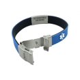 thumbnail image 2 of Medical ID Bracelet Black Or Blue Reversible Sport Slim Hypoallergenic Waterproof Bracelet Free Laser Engraving Free Standard Shipping Medical Alert Card Included, 2 of 9