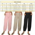 thumbnail image 2 of Womens Casual Solid Color Loose Pockets Elastic Waist Pants Long Trousers Casual Pants for Women Petite 2xl Track Pants plus Size Women Pants Casual Womens Pants Casual Work Long Womens Crop Pants, 2 of 6