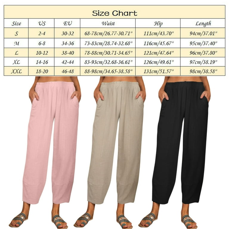 plus Size Business Casual Pants for Women 2x Pants for Women Work Casual  Curvy Womens Soft Solid Color Loose Pockets Outdoor Pants Long Elastic