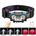 thumbnail image 3 of Linterna frontal Led recargable por USB, ultraligera, cómoda, superbrillante, resistente al agua, para correr, hacer senderismo y andar en bicicleta, 3 of 5