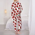 thumbnail image 3 of Bingfone Womens Pajama Sets Hand Drawn Strawberry Print,Long Sleeve Loungewear Pajamas Set-Medium, 3 of 8
