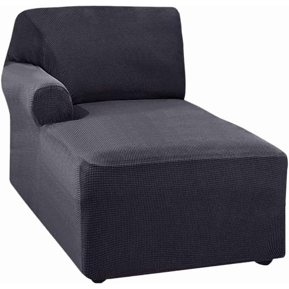 Left/Right Thick L Shape Sofa Cover, Stretch Protector for Living Room Chaise Lounge, Machine Washable Slipcover (Dark Gray, Left Chaise Lounger)