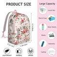 thumbnail image 5 of Pretty Floral Print Backpack for School College High Capacity Bookbag with Laptop Pocket Durable Unisex Backpack Gift for Work Travel, 5 of 5